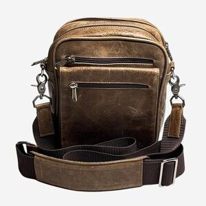 Coronado Leather Crossbody Bag CCW Brown Distressed